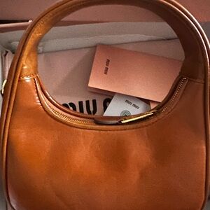 Beautiful Elegant Tan Leather Mini Bag. Inspired